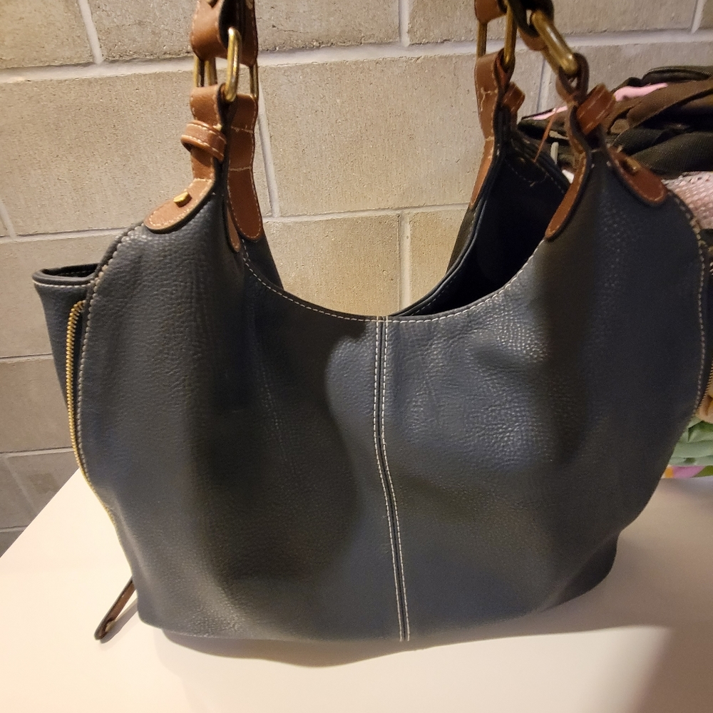 Merona (Target) casual handbag, Navy blue, medium size